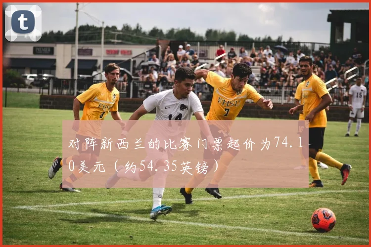 对阵新西兰的比赛门票起价为74.10美元(约54.35英镑)
